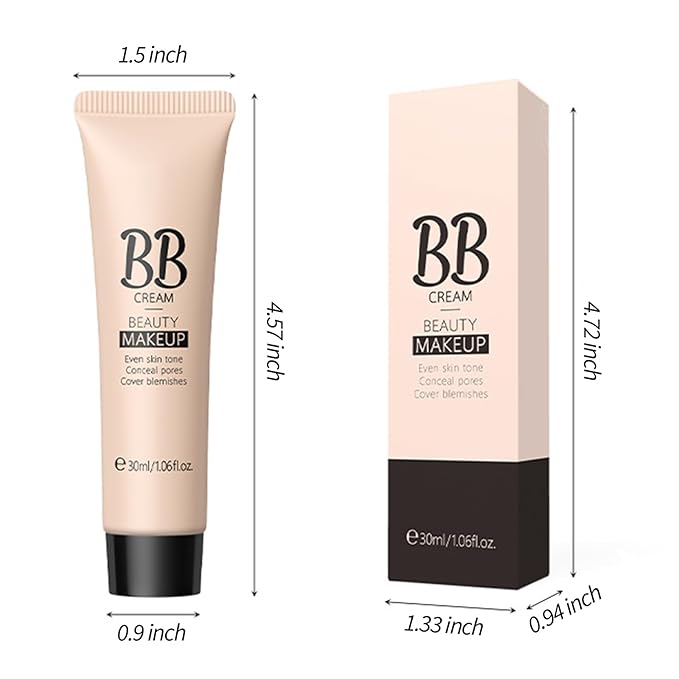 KWOLYKIM 2PCS Hydrating Makeup BB Cream, Tinted Moisturizer Face Makeup BB Cream Foundation Waterproof Concealer Clean Brighten Color Correcting Cream Nude Makeup Long Lasting for All Skin(Tan)-Velvo Beauty