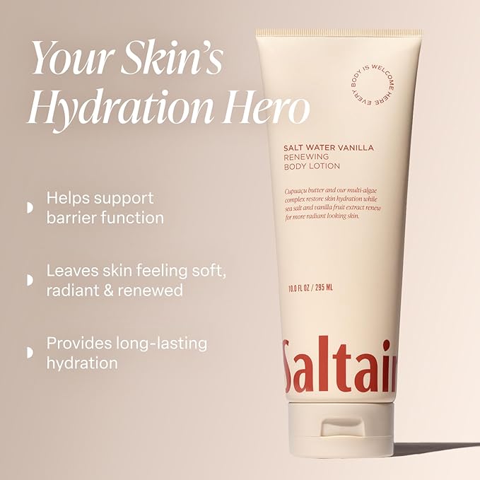 Saltair Body Lotion - 2 Pack Moisturizing Lotion For Dry Skin. Salt Water Vanilla Scented Hydrating Body Cream with Nourishing Moisturizer Formula. Skin Care for Women and Men. 2x 10oz Tubes-Velvo Beauty