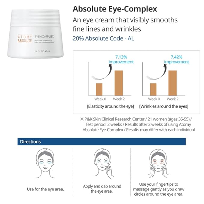 Atomy Absolute CellActive Eye Complex 40ml (1.4. FL. OZ.) Eye Cream for Face, Skin Care Routine.-Velvo Beauty