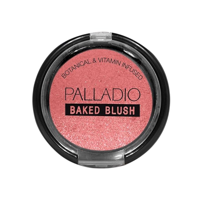 Palladio Baked Blush, Highly Pigmented Shimmery Formula, Easy to Blend and Highly Buildable, Apply Dry for a Natural Glow or Wet for a Dramatic Luminous Look, Long Lasting for All day Wear, Wish-Velvo Beauty