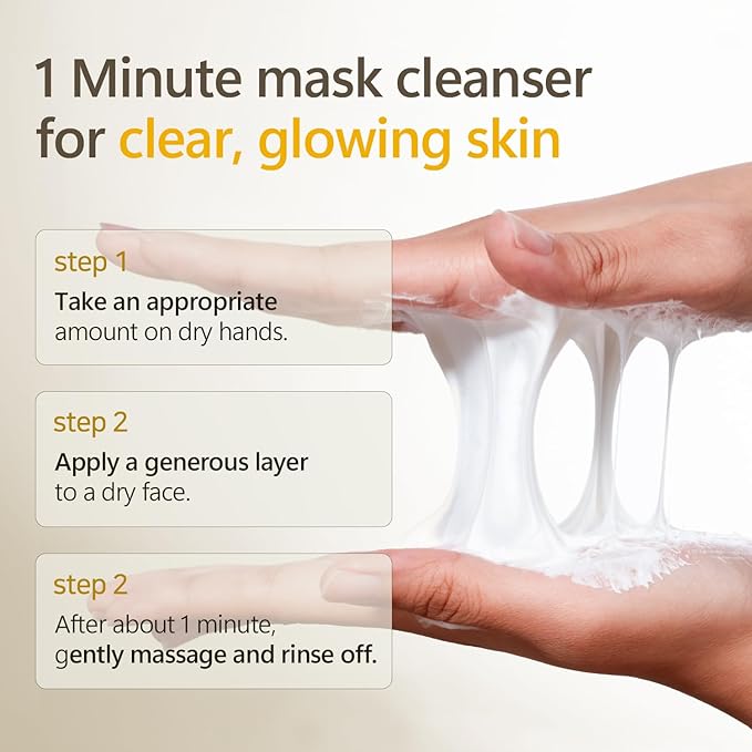 Rice Mask Cleanser 6.76 fl oz - Glow-Boosting & Hydrating Face Wash with Jeju Rice & Natto Gum, Gentle Exfoliating Daily Foam Cleanser, Deep Pore Cleansing, Non-Irritating- Korean Skin Care-Velvo Beauty