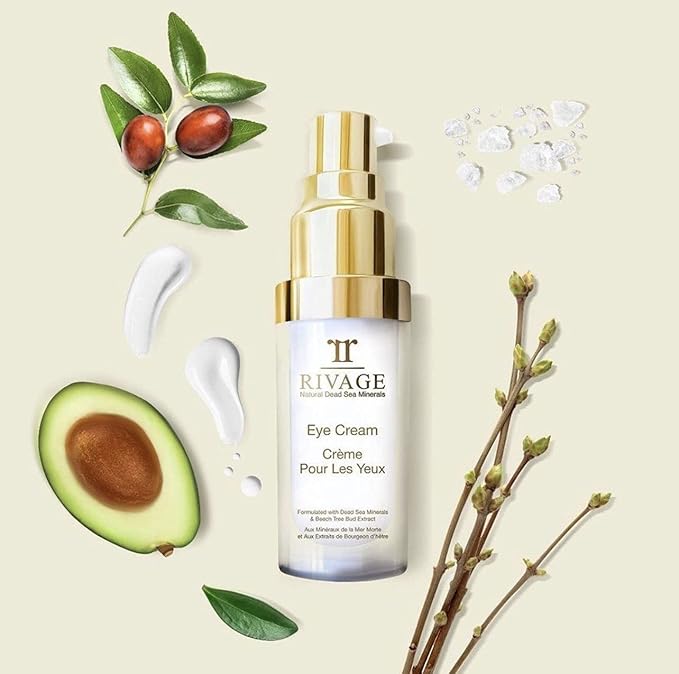 RIVAGE NATURAL DEAD SEA MINERALS Eye Cream 20ML ENHANCED WITH DEAD SEA SALT FORMULATED with DEAD SEA MINERALS and BEECH TREE BUD EXTRACT VEGAN FRIENDLY, NO ANIMAL TESTING, NO HARSH CHEMICALS-Velvo Beauty