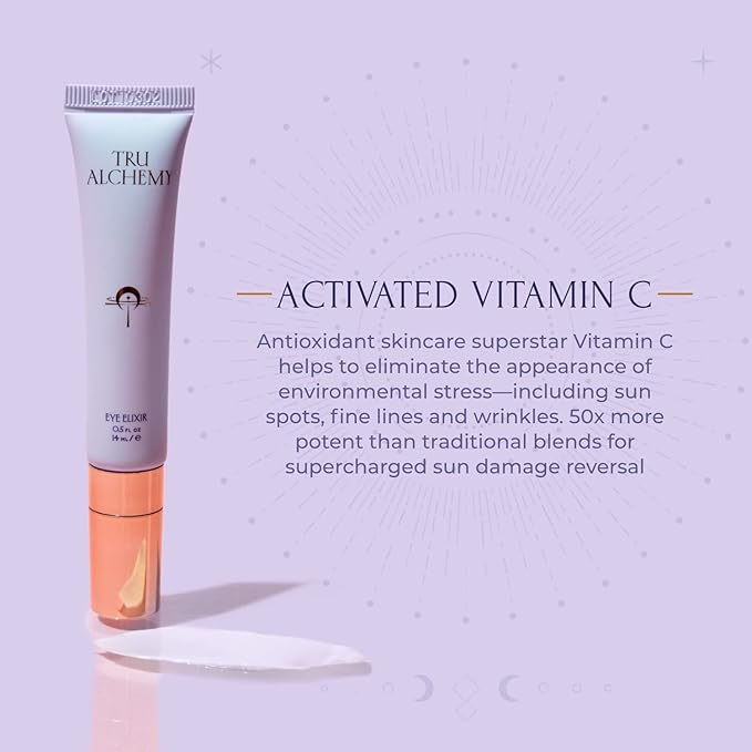 Tru Alchemy Eye Elixir Cooling Eye Treatment Cream - Dark Circle Eye Cream for Puffiness and Bags Under Eyes - Caffeine, Hyaluronic Acid, Vitamin C-Velvo Beauty