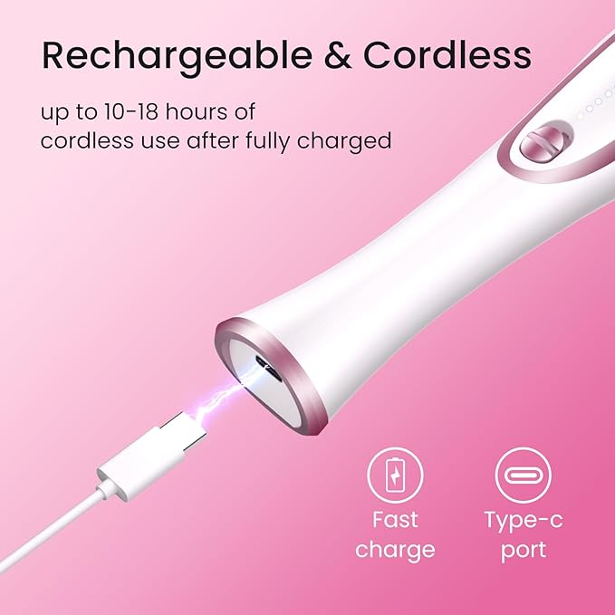 36-Piece Professional Manicure Pedicure Kit-Cordless Electric Nail File Kit,20000RPM, 11Pcs Bits,4 Speed,Rechargeable Pedicure Tool for Feet,Hand Foot Care Nail Drill Tool for Nail Grind Trim Polish-Velvo Beauty
