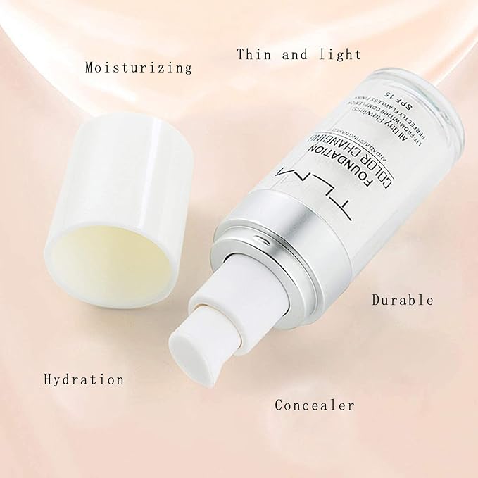 KOSIMI 30ml TLM Color Changing Foundation Liquid Base Makeup Change To Your Skin Tone By Just Blending, white-Velvo Beauty