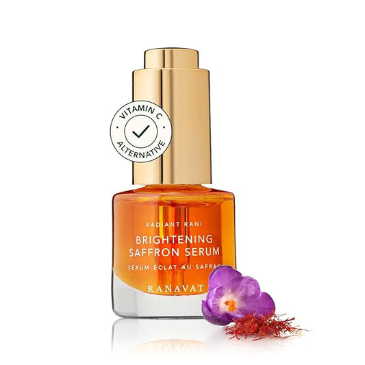 Brightening Saffron Serum - Discoloration Correcting Face Serum, Dark Spot Corrector, Vitamin C Alternative & Hyperpigmentation Treatment - Leaves Skin with a Healthy Glow (0.17 oz)-Velvo Beauty