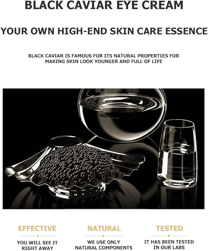 Caviar Black Gold Moisturizing Eye Cream Skin Rejuvenation Dark Circles Smoothing Wrinkles 60g 2.12oz-Velvo Beauty