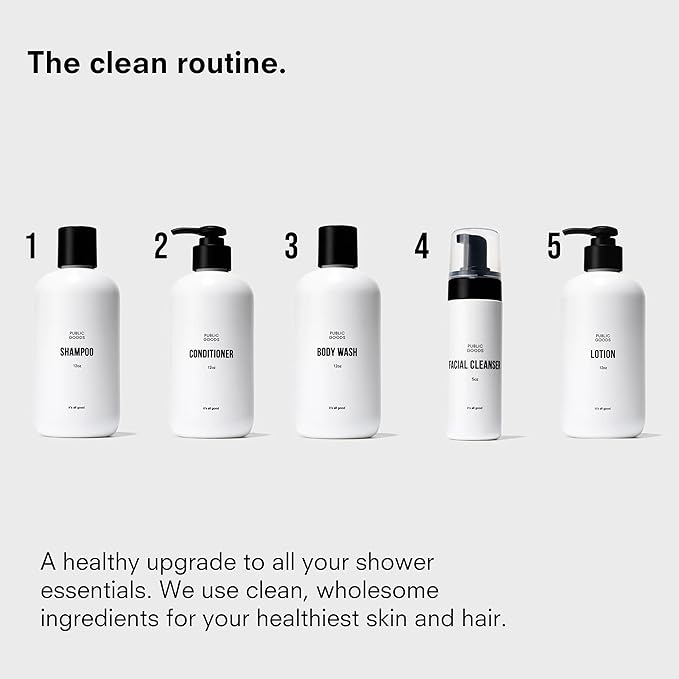 Public Goods Shampoo for Women & Men | Natural Gentle Shampoo to Cleanse & Nourish All Hair Types | Made with Organic Essential Oils | Sulfate & Paraben Free | Vegan | Made in Canada | 12 Fl Oz Bottle-Velvo Beauty