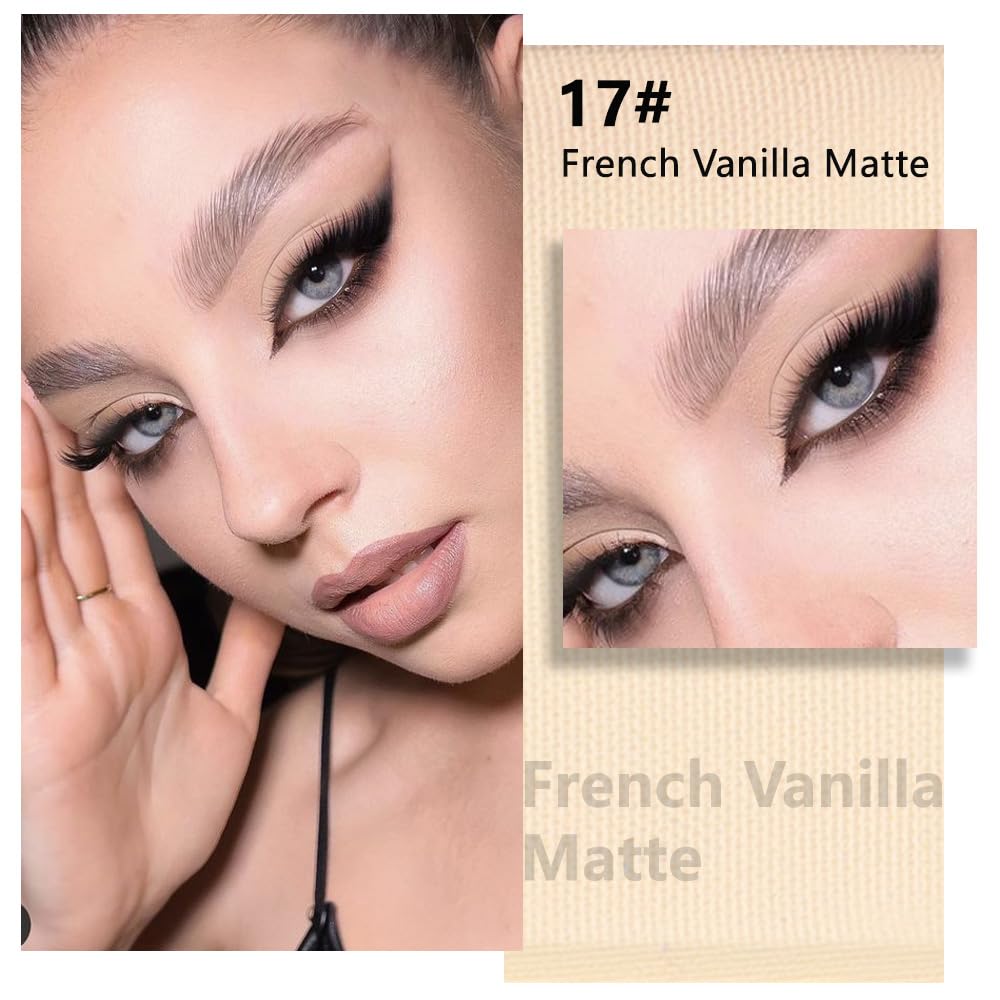 Buildable Matte Eyeshadow Makeup Palette Single - French Vanilla Shades | Creamy Pressed Powder for Easy Blending | Mini Travel Palette for Women | Everyday Natural Eye Makeup-Velvo Beauty