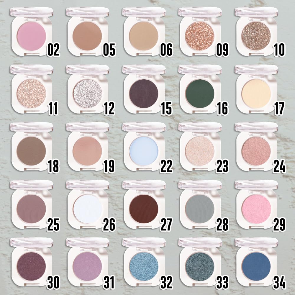 Smoky Gray Matte Eyeshadow Palette for Women, Single Monochrome Eye Shadow Makeup, Shiny Pressed Powder, Blendable Natural sombras para ojos, Holographic,Vegan,Travel -28-Velvo Beauty
