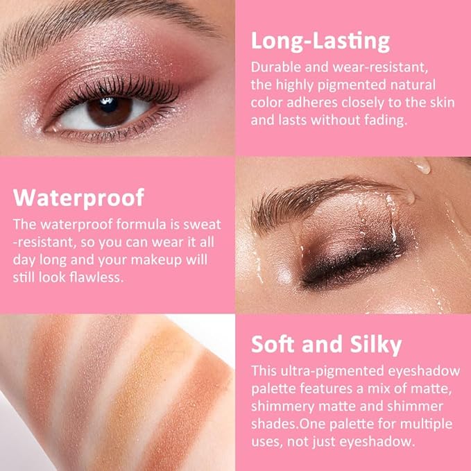 25 Colors Nude Champagne Gold Glitter Matte Shimmer Eyeshadow Palette for Eye Makeup,High Pigmented Brown Eye Shadow Primers Powder Palet de sombras de ojos-Velvo Beauty