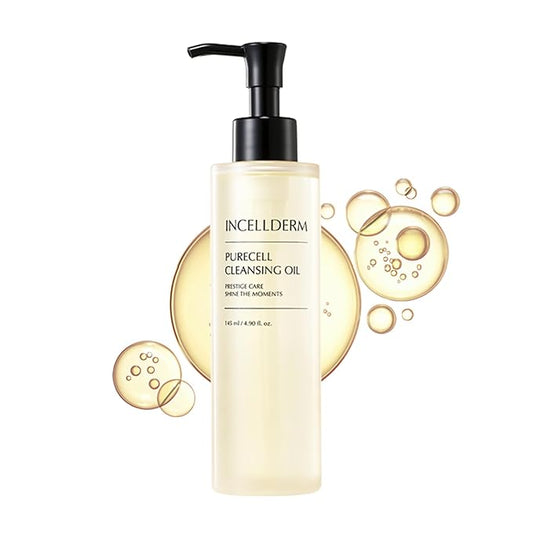 Riman Incellderm Purecell Cleansing Oil | 4.9 fl oz | Gentle Makeup Remover and Hydrating Cleanser | Lightweight and Non-Comedogenic | Suitable for Various Skin Types | Plant-Based Formula-Velvo Beauty