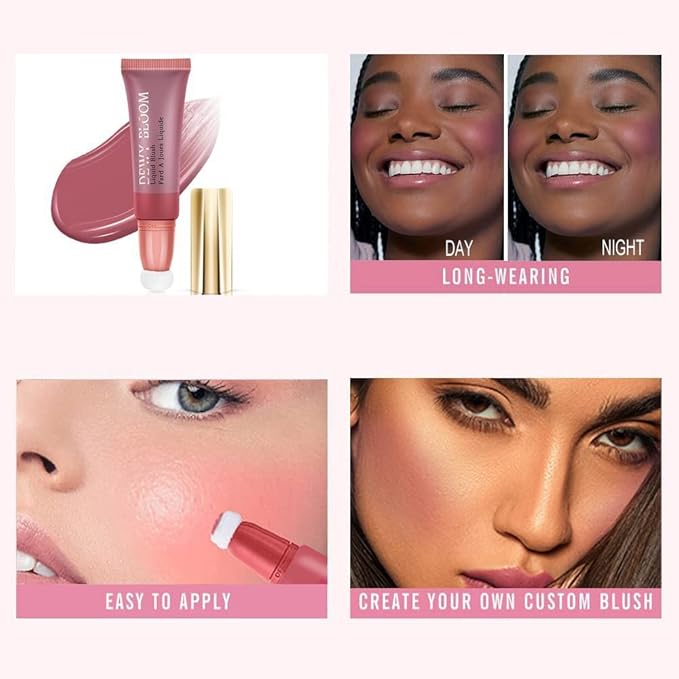 3 Color Blush Beauty Wand, Soft Matte Lightweight With Cushion Applicator Creamy Natural Shimmer Blendable Face Blush. (103# Rosa-Cool Pink+104# Cheery-Dark Rose+105# Ardour -Terracotta)-Velvo Beauty