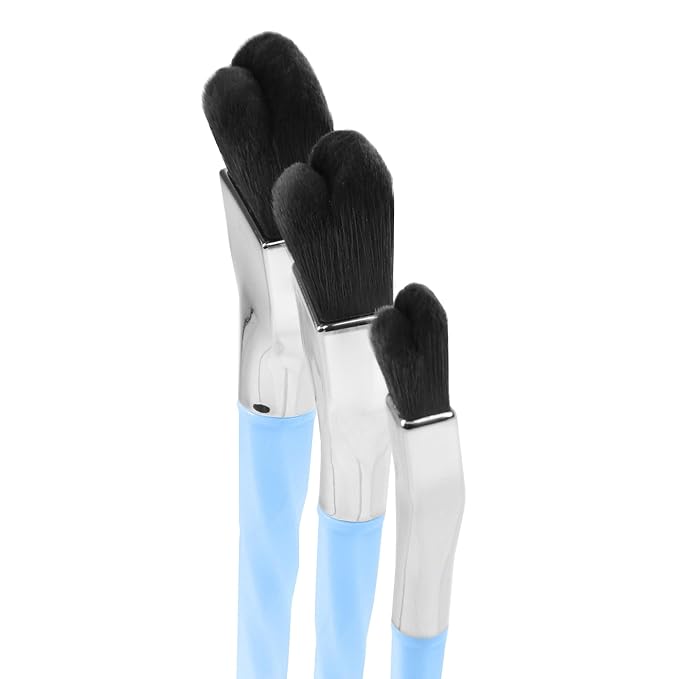 Bdellium Tools Professional Makeup Brush - Blue Double Dome Blender 3pc Brush Set-Velvo Beauty