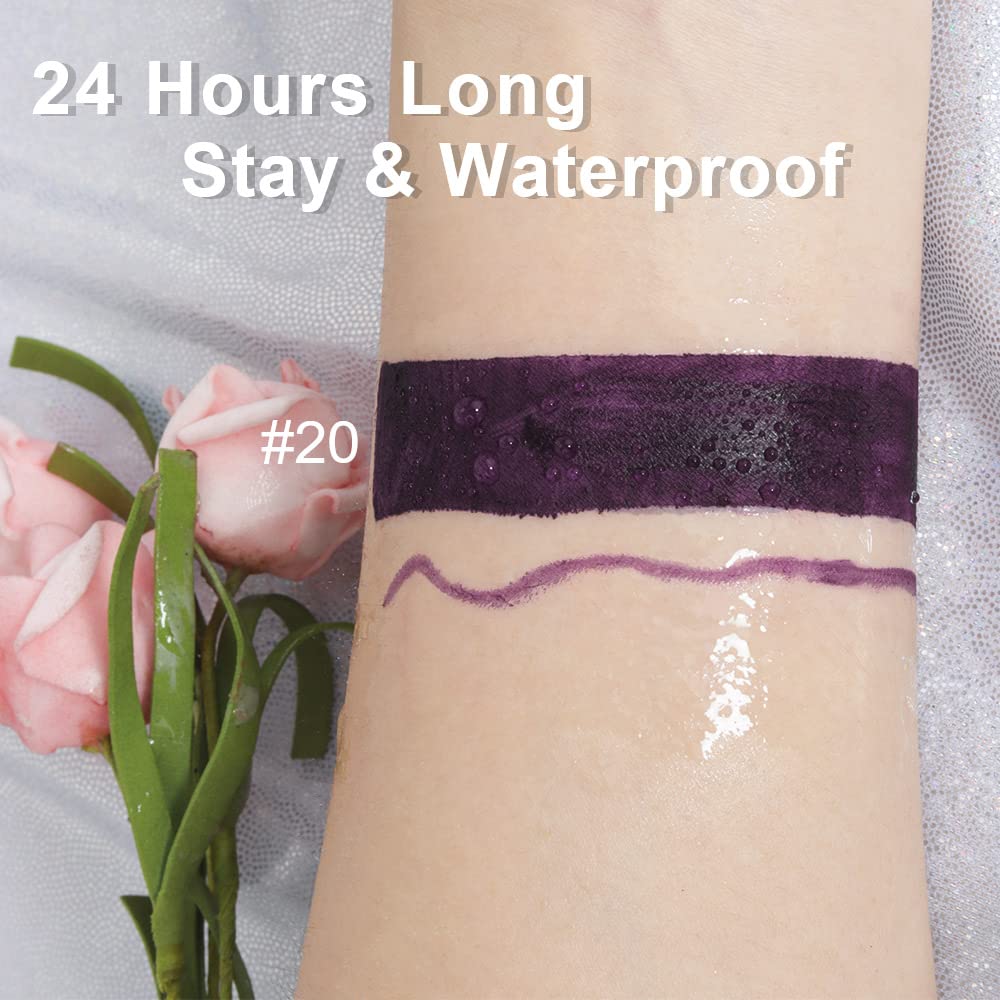 evpct 2Pcs Dark Deep Purple Plum Black Matte lipstick and Lip Liner Pencil Makeup Set for women Matte Smudge Proof Lipstick Lip Stain Long Lasting Waterproof labiales mate 24 horas originales 20#-Velvo Beauty