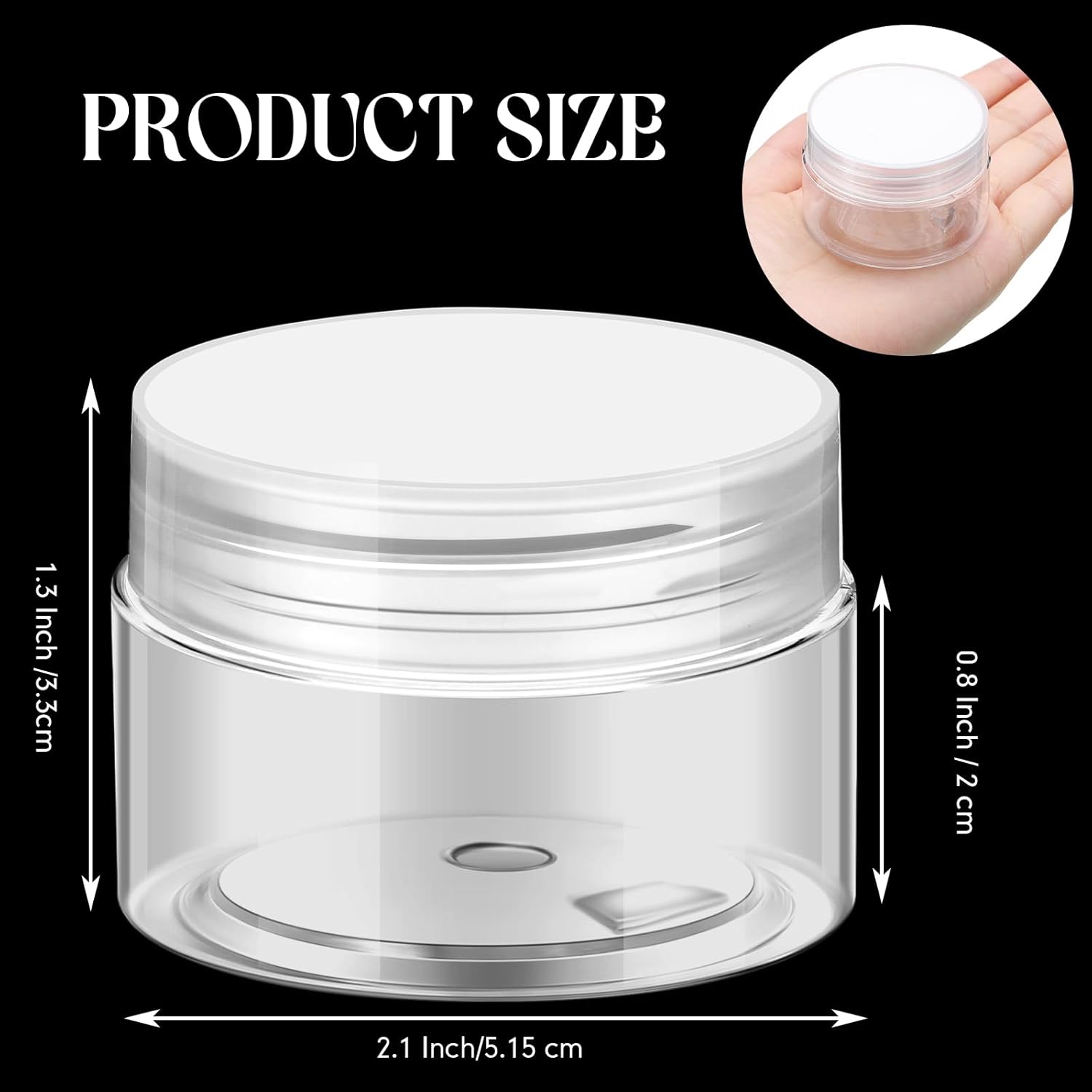 SATINIOR 100 Pcs Plastic Jars with Lids Small Containers Lids Wide Mouth Small Plastic Containers for Lotion Cream Rhinestones Body Butters Travel Storage(1 oz,Clear)-Velvo Beauty