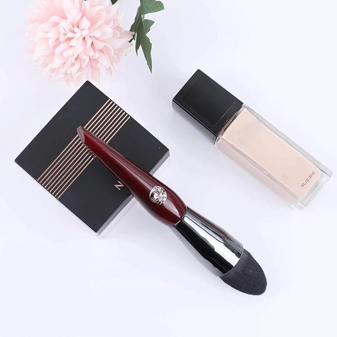 ENERGY Concealer Brush,Tapered Kabuki Foundation Makeup Brush for Under Eye Concealing Blending Liquid Cream Setting Powder Make Up for Full Coverage Cosmetic Applicator Soft Dense Makeup Tool-Velvo Beauty