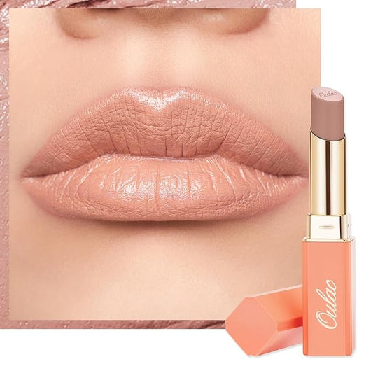 Oulac Nude Lipsticks for Women, Peach Matte Lip Stick, Full Coverage Lip Color, Satin Matte Finish, Cream Texture, Hydrating, Infused with Hyaluronic Acid, Vegan & Clean Beauty 4g SG02 Bodylicious-Velvo Beauty