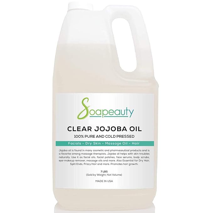 Soapeauty Clear Jojoba Oil | 100% Pure & Natural | Refined, Cold Pressed, Hexane Free | Moisturizing Oil for Skin, Face, Hair & Nails | 7 Pound-Velvo Beauty