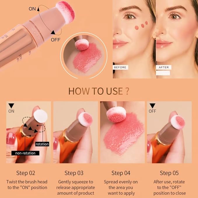 Summaryas Contour Wand & Blush Wands Duo - Blushs, Liquid Blush Wand for Women (Liquid blush stick, 15ml-03)-Velvo Beauty
