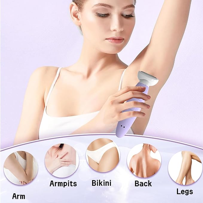Electric Razors for Women, Bikini Trimmer for Women, Multifunction 5 in 1 Lady Shaver Kit for Face Nose Eyebrow Arms Armpit Legs Pubic Area-Velvo Beauty