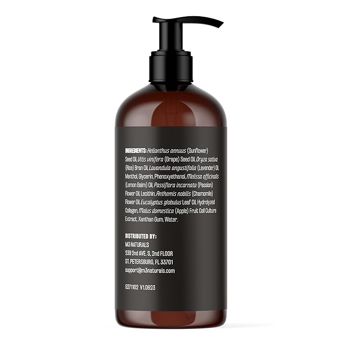 Lavender Sensual Massage Oil with Collagen and Stem Cells, Skin Tightening Therapy for Bum, Thighs, and Belly, Fast-Absorbing Cellulite Oil by M3 Naturals-Velvo Beauty