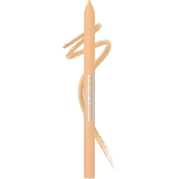 Maybelline Tattoo Studio Sharpenable Gel Pencil Waterproof Eyeliner, Long-Lasting Eyeliner With Smooth Gel Pigments For Up To 36HR Wear, Biscotti Cream, 1 Count-Velvo Beauty