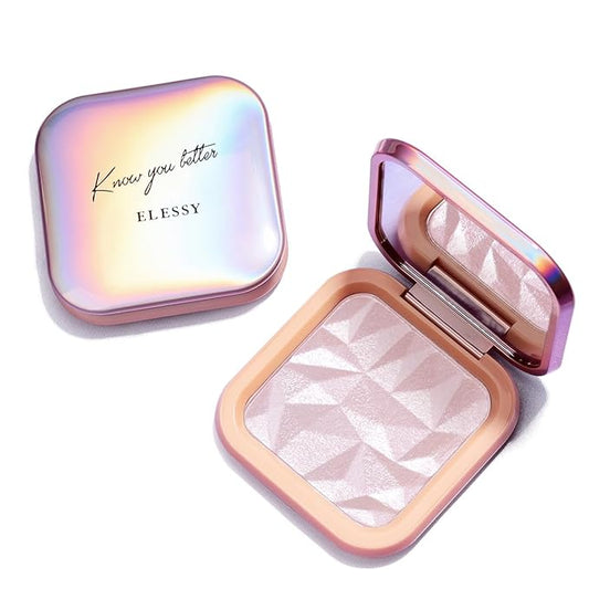ELESSY Highlighter Makeup Palette Glitter Pink Highlighter Palette Shimmer Highlighter Powder Suit All Skin Tones-DAWN GLOW-Velvo Beauty