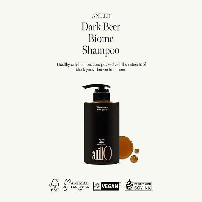 Dark Beer Biome Shampoo - Vegan Anti-Hair Loss Sclap Care with Caffeine & Green Mint Complex for Thicker Stronger Hair- Deep Cleansing, Oil Control & Cooling Effect, Sulfate-Free 500 ml / 16.9 fl oz-Velvo Beauty