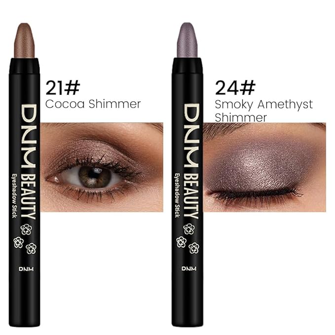 evpct 2Pcs Cream Eyeshadow Sticks Set for Eyes Waterproof, Cocoa Shimmer & Smoky Amethyst Shimmer Matte Eye shadow Stick Pencil Pen Bulk sombras en crema para ojos 21+24-Velvo Beauty