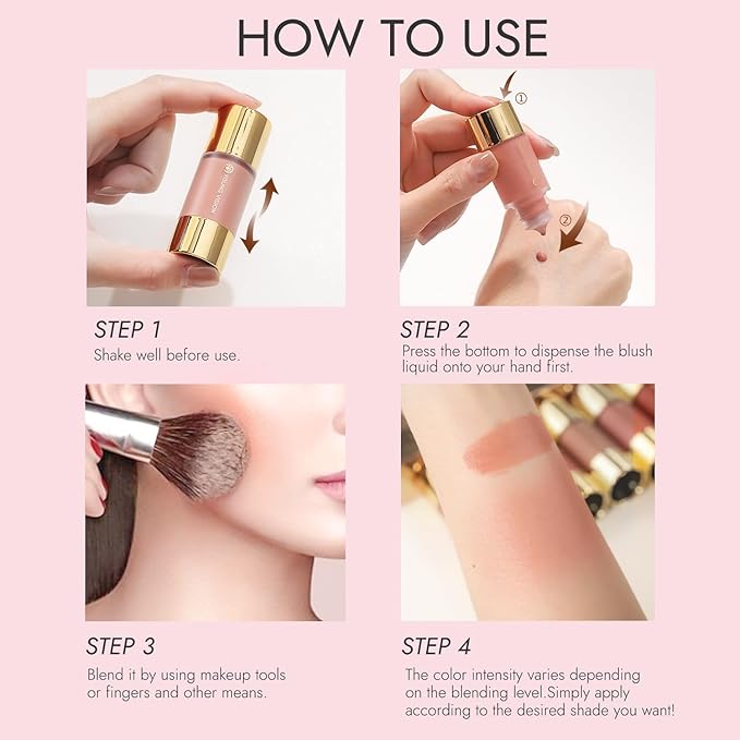 YOUNG VISION Liquid Blush Drops, Highly Pigmented Matte Cheek Tint, Easy Blending for Natural Radiant Cheek blusher Makeup,Lightweight, Long Lasting-Velvo Beauty