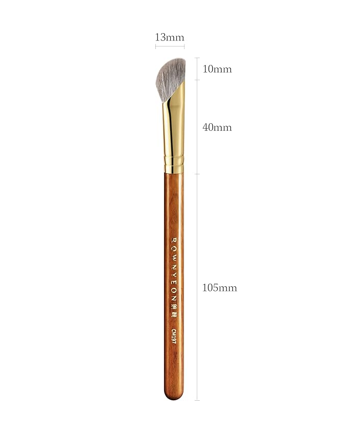 Desert Oak Series Pro Nose Sculptor - Arctic Fluff Hybrid Bristles for Nasal Contouring, Wide Angled Nose Brush, Bubinga Handle (CM 197)-Velvo Beauty
