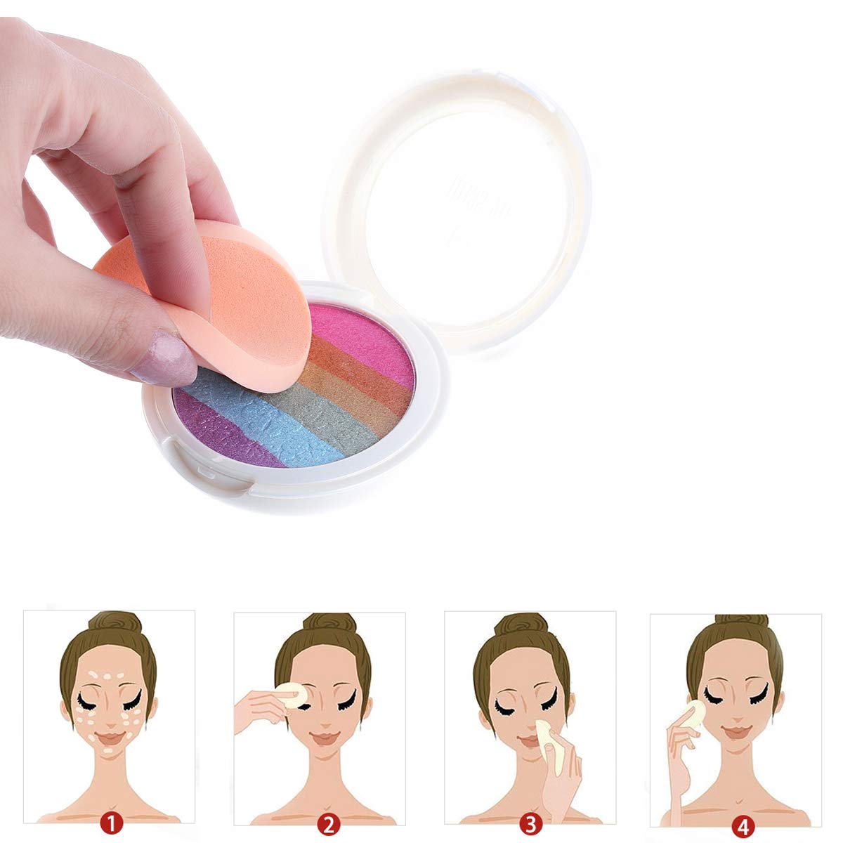 25 Pcs Women's Round Soft Makeup Beauty Eye Face Foundation Blender Facial Smooth Powder Puff Cosmetics Blush Applicators Sponges Use for Dry and Wet-Velvo Beauty