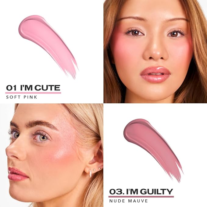 Sacheu Cheek STAY-N Liquid Blush for Cheeks — High Pigment, Buildable, Lightweight Cream Blush Infused With Squalane, for Dewy Radiant Flushed Cheeks — Long-lasting & Cruelty Free, Pretty in Pink Duo-Velvo Beauty