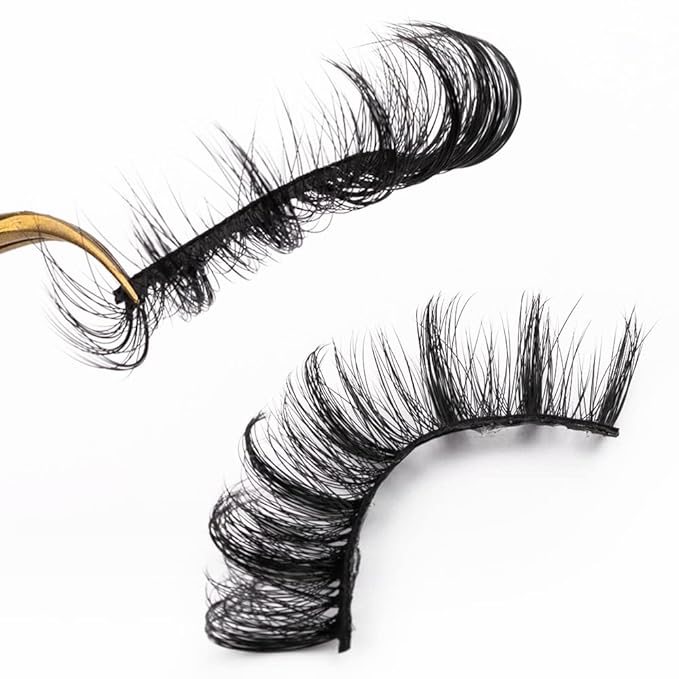 HBZGTLAD 6 Pairs Fluffy False Eyelashes Natural Faux Mink Strip 3D Lashes Pack(3DQG-104)-Velvo Beauty