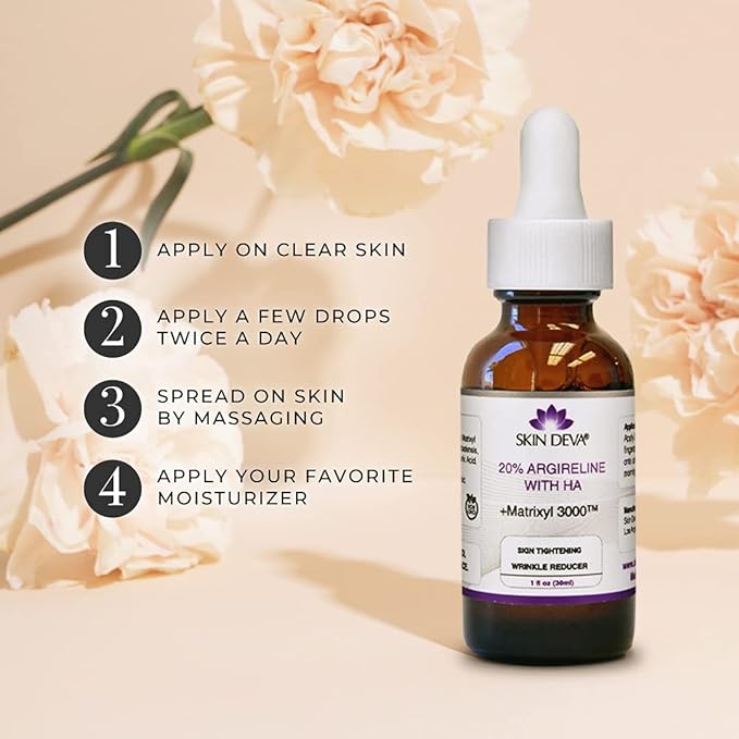 SKIN DEVA 20% Argireline Serum with Matrixyl 3000 Pure Hyaluronic Acid Serum For Face Deep Wrinkle Reducer Anti Aging Tones Skin and Stimulates Collagen Peptides Serum For Face-Velvo Beauty
