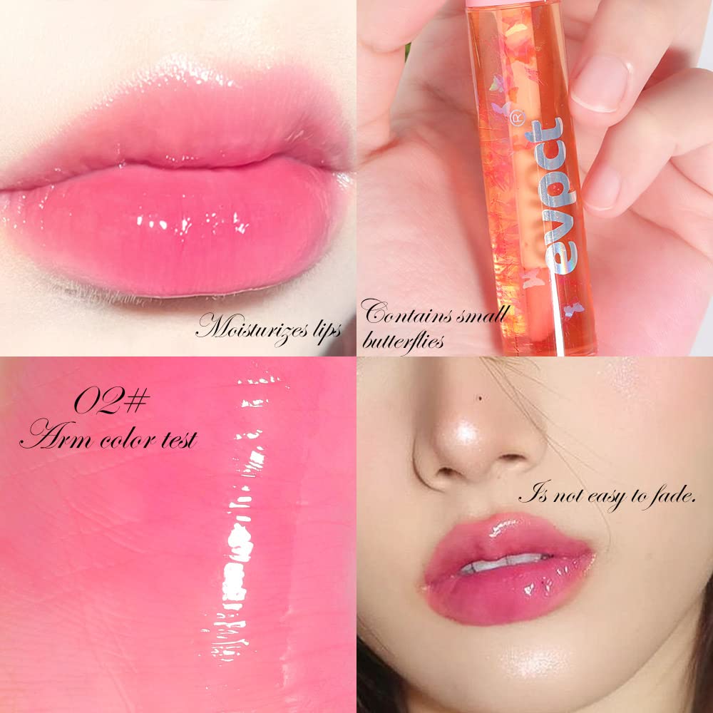 evpct 3Pcs Clear Color Changing PH Tinted Lip Gloss Sets for Women, Pink Mood Lip Oil Gloss Balm Tint Stain Glaze Pack Hydrating 0.34 fl.oz *3-Velvo Beauty