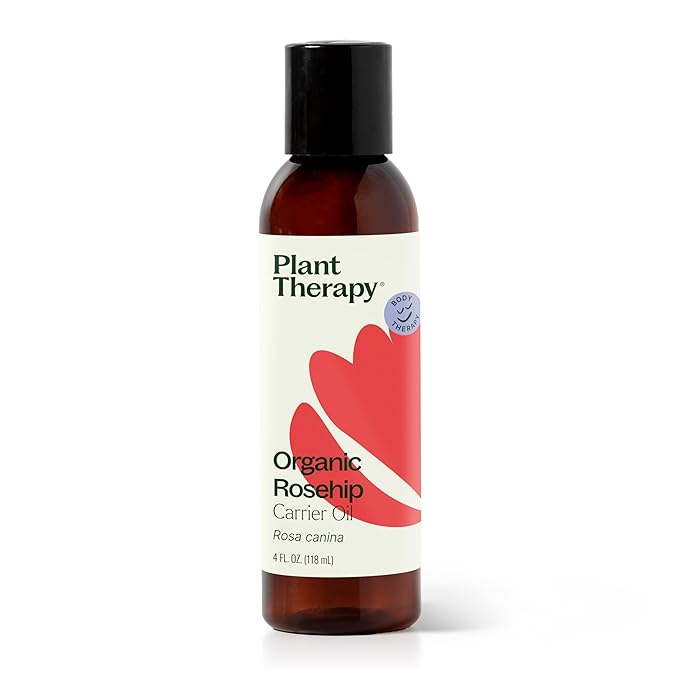Plant Therapy Organic Rosehip Carrier Oil 4 oz For Skin and Hair Cold Pressed Supports Skin Hydration Fine Lines & Wrinkles Extra Virgin, Vitamins A and E & Essential Fatty Acids-Velvo Beauty