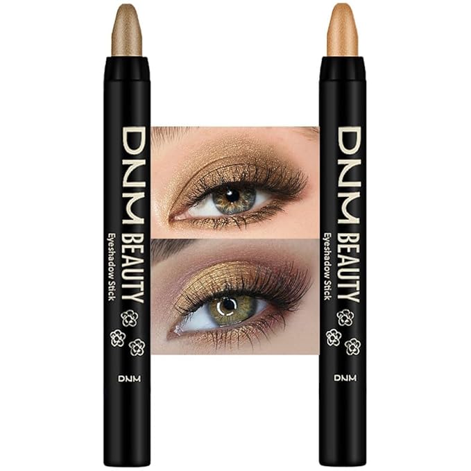 evpct 2Pcs Cream Eyeshadow Sticks Set for Eyes Light Khaki & Desert Gold Shimmer Eye Crayon Shadow Brightener Stick Pencil Pen Bulk sombras en crema para ojos 04+06-Velvo Beauty