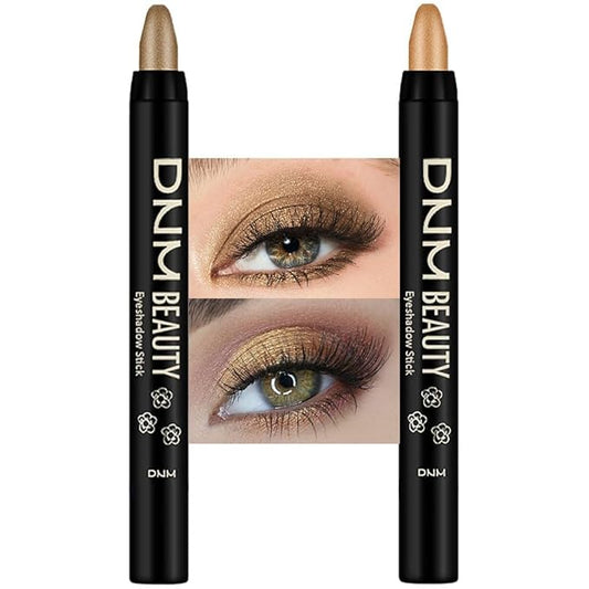 evpct 2Pcs Cream Eyeshadow Sticks Set for Eyes Light Khaki & Desert Gold Shimmer Eye Crayon Shadow Brightener Stick Pencil Pen Bulk sombras en crema para ojos 04+06-Velvo Beauty
