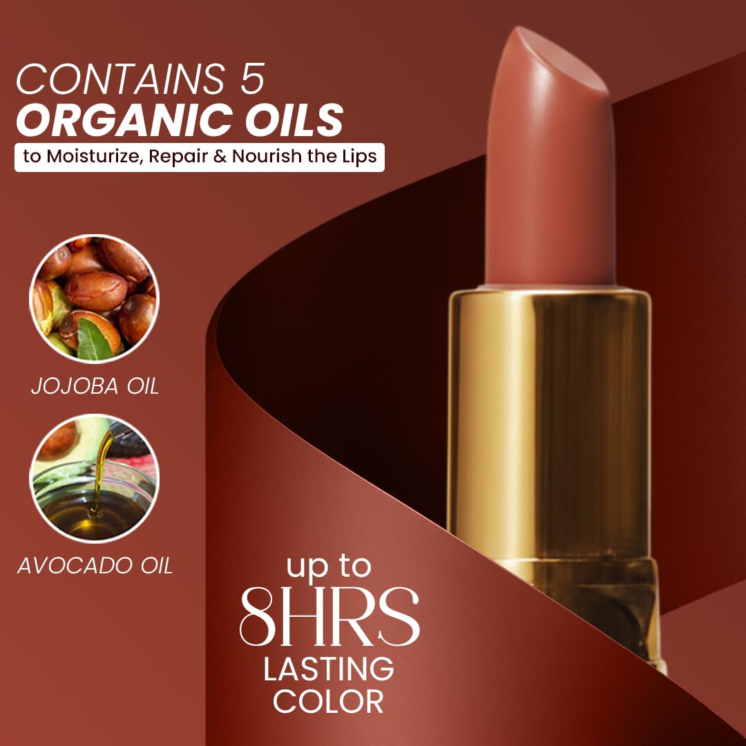 Essence Of Argan Tea Berry Lipstick for Cracked & Dry Lips - 100% Organic Argan & Jojoba Oil, Shea Butter & Aloe Vera - Hydrating Long Lasting Lipstick for Women-Velvo Beauty