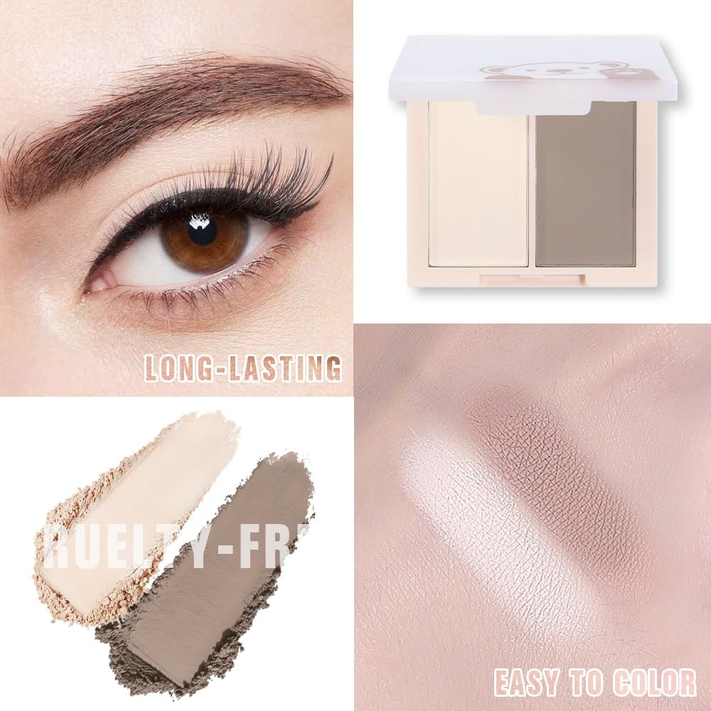 AMY'S DIARY Neutral Nude Eyeshadow Palette Makeup, 2 Colors Velvety Matte Finish, Cool-Toned Nude Taupe Eye Shadows, Natural Everyday to Eye Makeup Looks, for Brown Eyes Long Lasting Naturing-Looking-Velvo Beauty