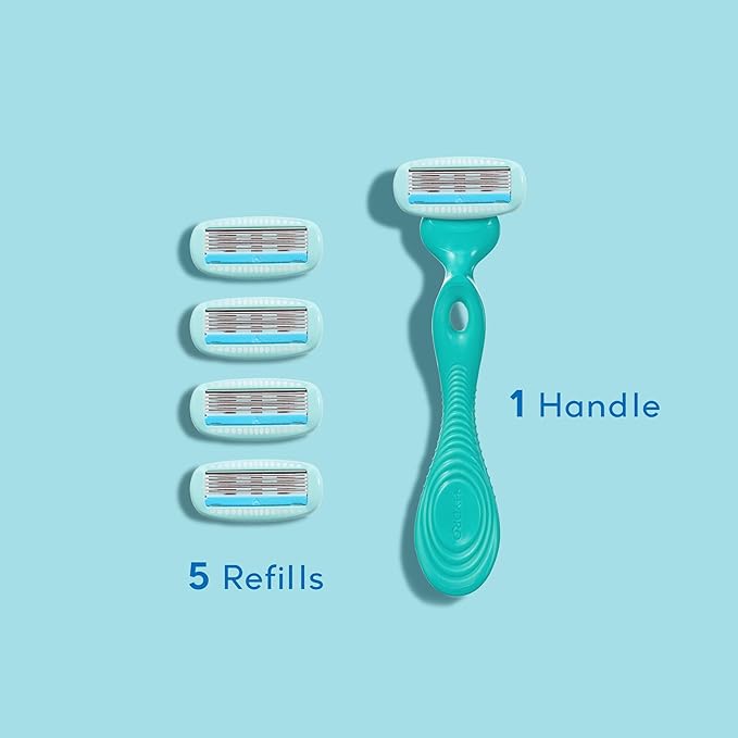 Schick Hydro Silk Ultra Sensitive Razor for Women | Womens Razor for Sensitive Skin, 5 Blade Razors for Women, Womens Razors for Shaving, Includes 1 Handle & 5 Refills-Velvo Beauty