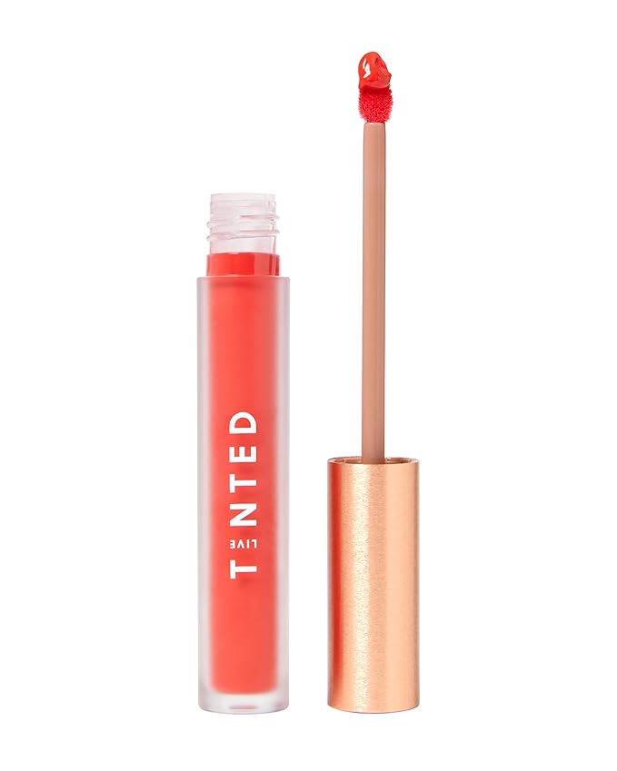 Live Tinted Huelip Liquid Lip Crème - Weightless, Long-Lasting Liquid Lip with Hyaluronic Acid and Jojoba Oil For a Soft, Comfortable, Moisturized Finish - 0.09 fl oz - Bright Orange Red-Velvo Beauty