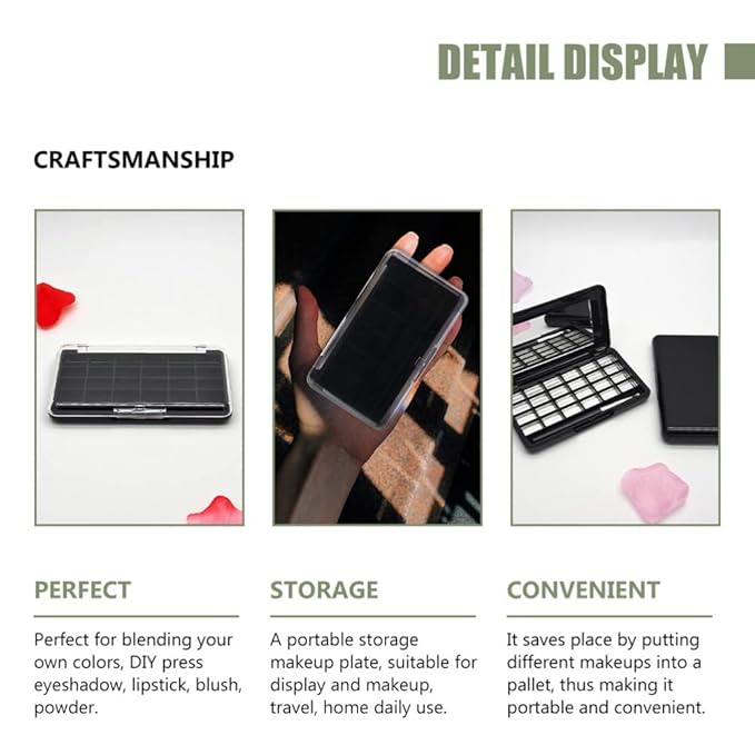 Empty Eyeshadow Palette Eyeshadow Makeup Palette Lipstick Container Makeup Empty Case for Blush Lipstick, 2Pcs 24 Grids-Velvo Beauty