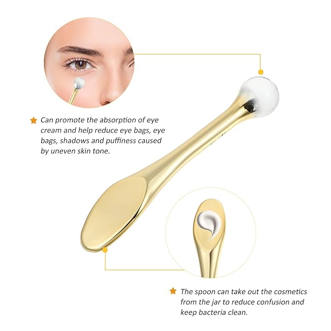 EXCEART 6pcs Metal Makeup Spatula Mini Spoon Eye Cream Massage Sticks Beauty Scoop for Facial Cosmetic Face Cream-Velvo Beauty