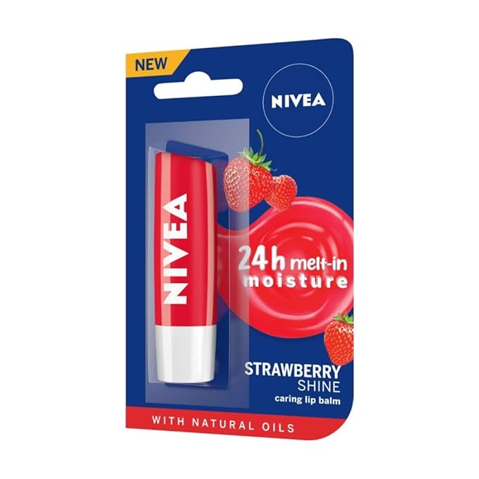 Nivea Lip Care Fruity Shine Strawberry, 4.8g-Velvo Beauty