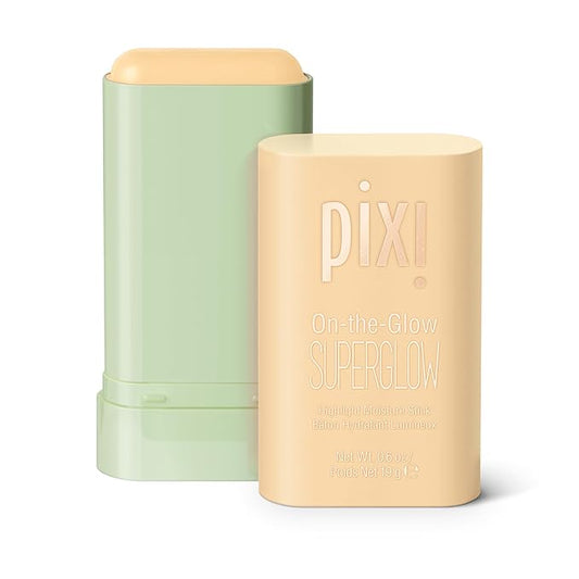 Pixi On-the-Glow SuperGlow - GlidedGold, Hydrating Gel-Cream Highlighter with Ginseng, Aloe Vera & Fruit Extracts, For Cheeks & Brow Bones, 19g / 0.6oz, Paraben-Free, Luminous Natural Highlight-Velvo Beauty