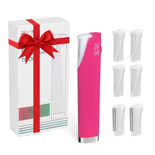 PELCAS Electric Dermaplaning Tool for Face with LED Light, Mini Dermaplaning Razor Kit for Women with 6 Replace Blades 3 Speeds Facial Peach Fuzz Exfoliation & Hair Removal At Home BV18-712 Rose Pink-Velvo Beauty