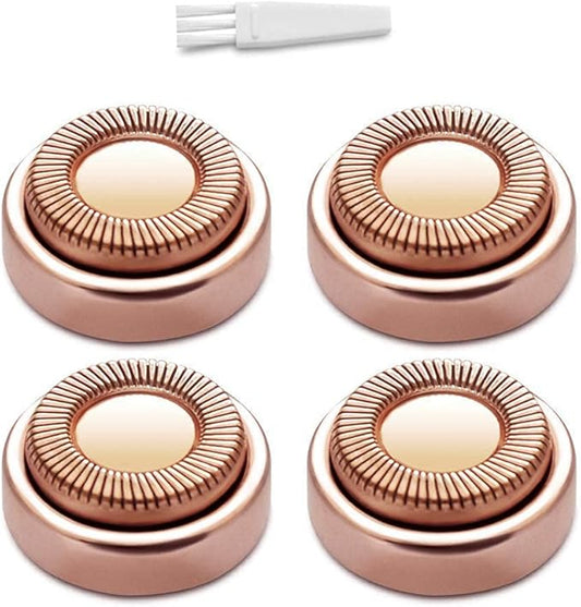 Facial Hair Remover Replacement Heads, for Flawless Women Lip Soft Touch, Chin, and Cheeks Cleaning as Seen on TV 18K Gold-Plated Rose Gold 4 Count-Velvo Beauty